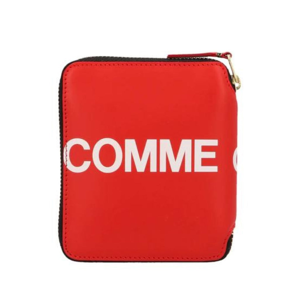 COMME DES GARÇONS HUGE LOGO ZIP AROUND WALLET RED