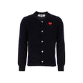 COMME DES GARÇONS HEART LOGO WOOL PATCH CARDIGAN (W)