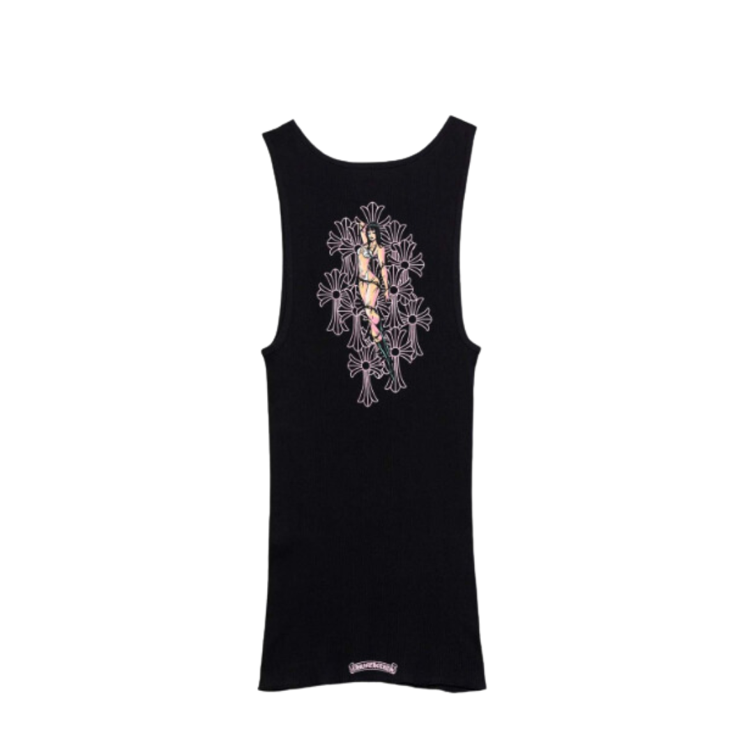 CHROME HEARTS X DEADLY DOLL TANK TOP BLACK