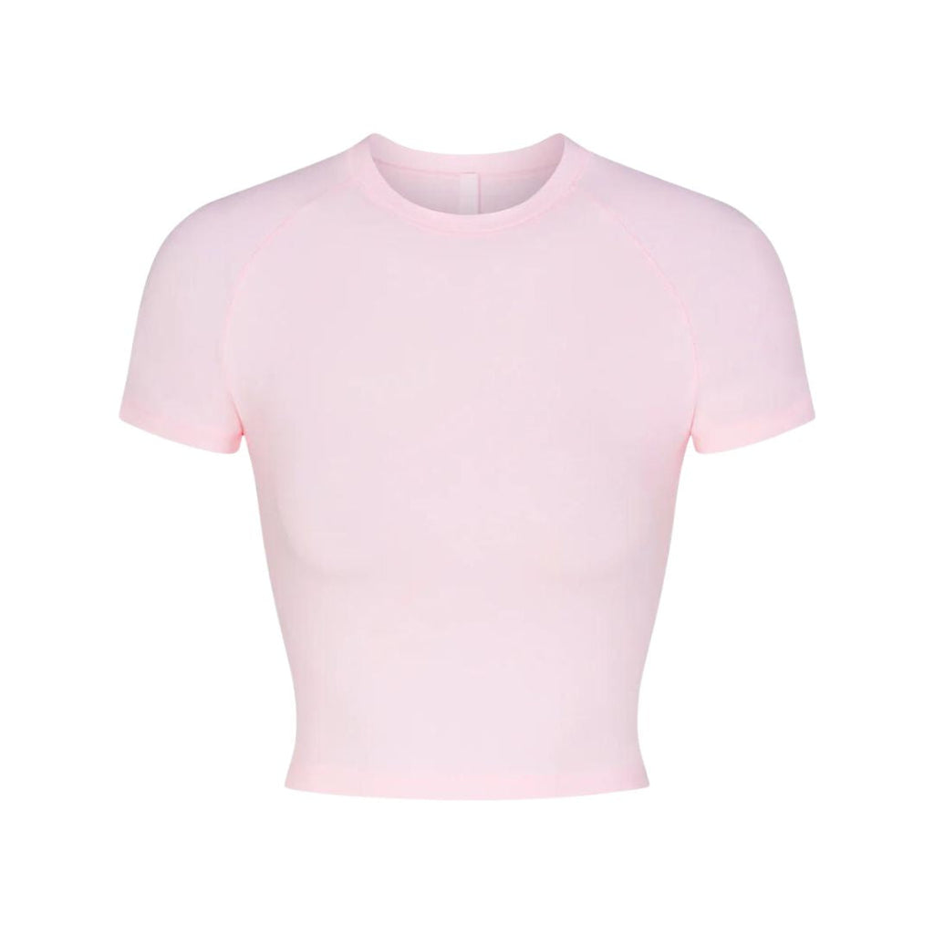 SKIMS NEW VINTAGE CROPPED RAGLAN T-SHIRT CHERRY BLOSSOM