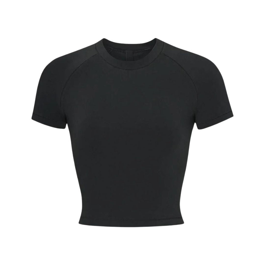 SKIMS NEW VINTAGE CROPPED RAGLAN T-SHIRT ONYX