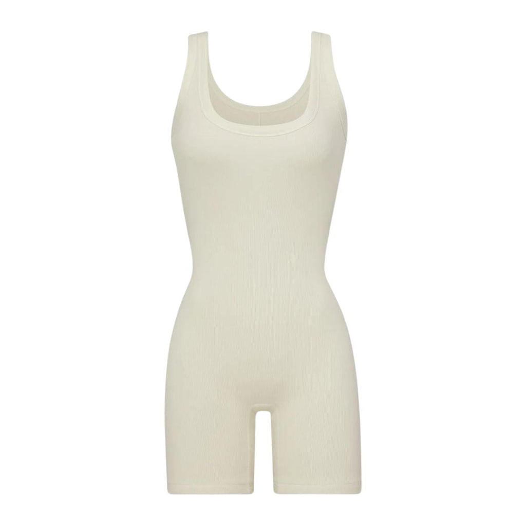 SKIMS RIBBED ONESIE JUMPSUIT BONE