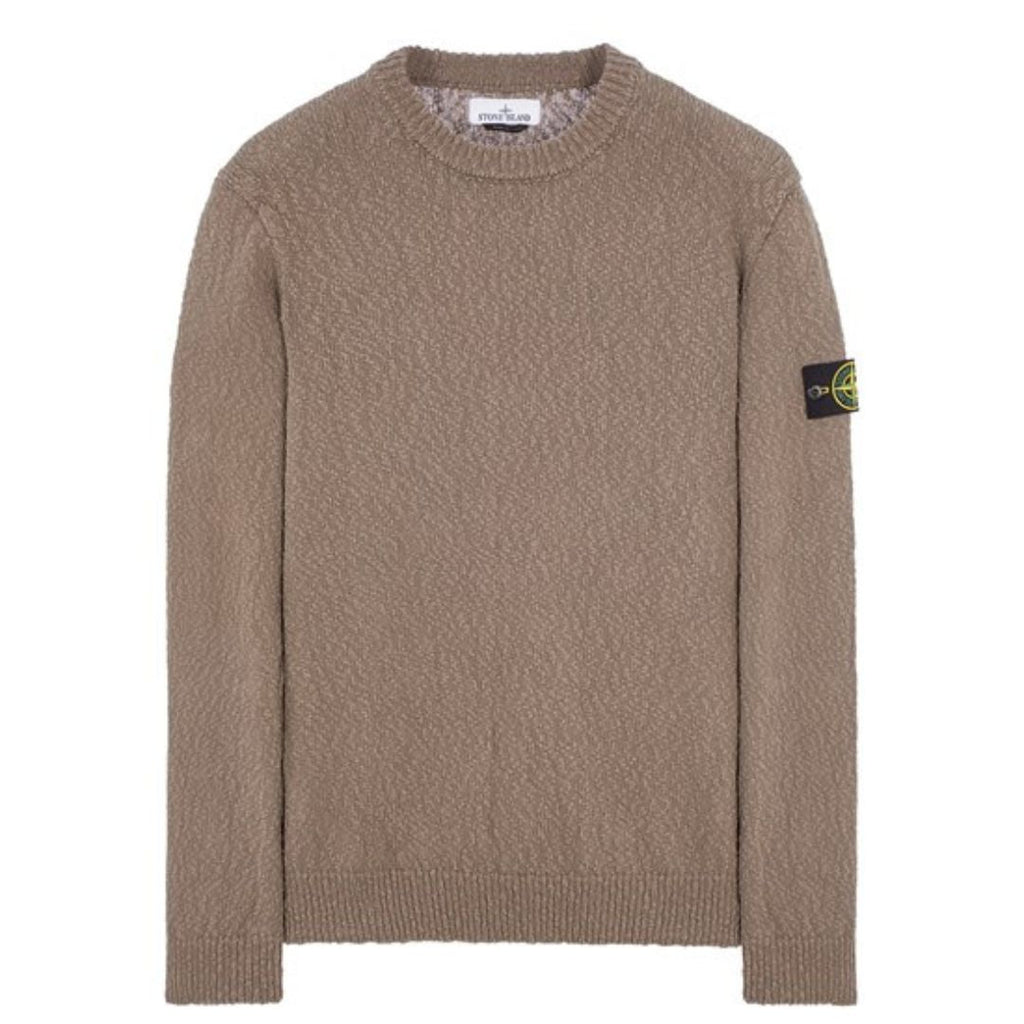 STONE ISLAND KNIT CREWNECK SWEATSHIRT TAN