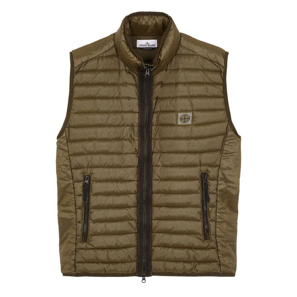 STONE ISLAND NYLON DOWN VEST OLIVE