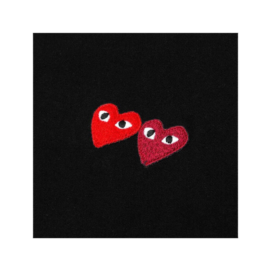 COMME DES GARÇONS PLAY DOUBLE HEART T-SHIRT BLACK