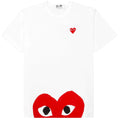 COMME DES GARÇONS PLAY RED HEART RED EMBLEM T-SHIRT WHITE