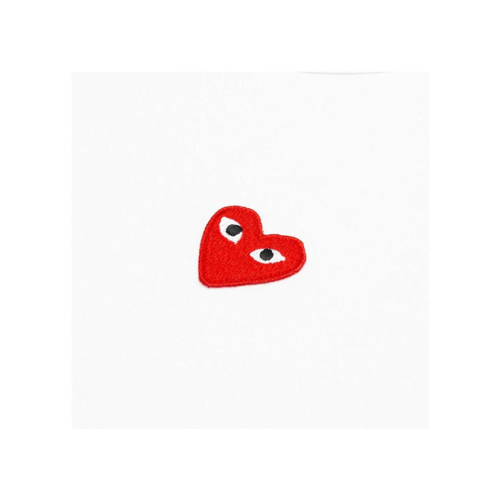 COMME DES GARÇONS PLAY RED HEART RED EMBLEM T-SHIRT WHITE