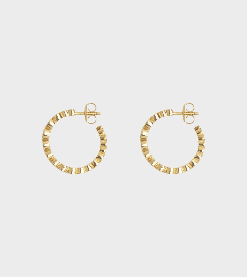 Ottilia Hoops 18K Gold Pleating