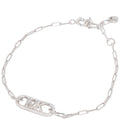 Michael Kors Silver Tone Embellished Logo Bracelet