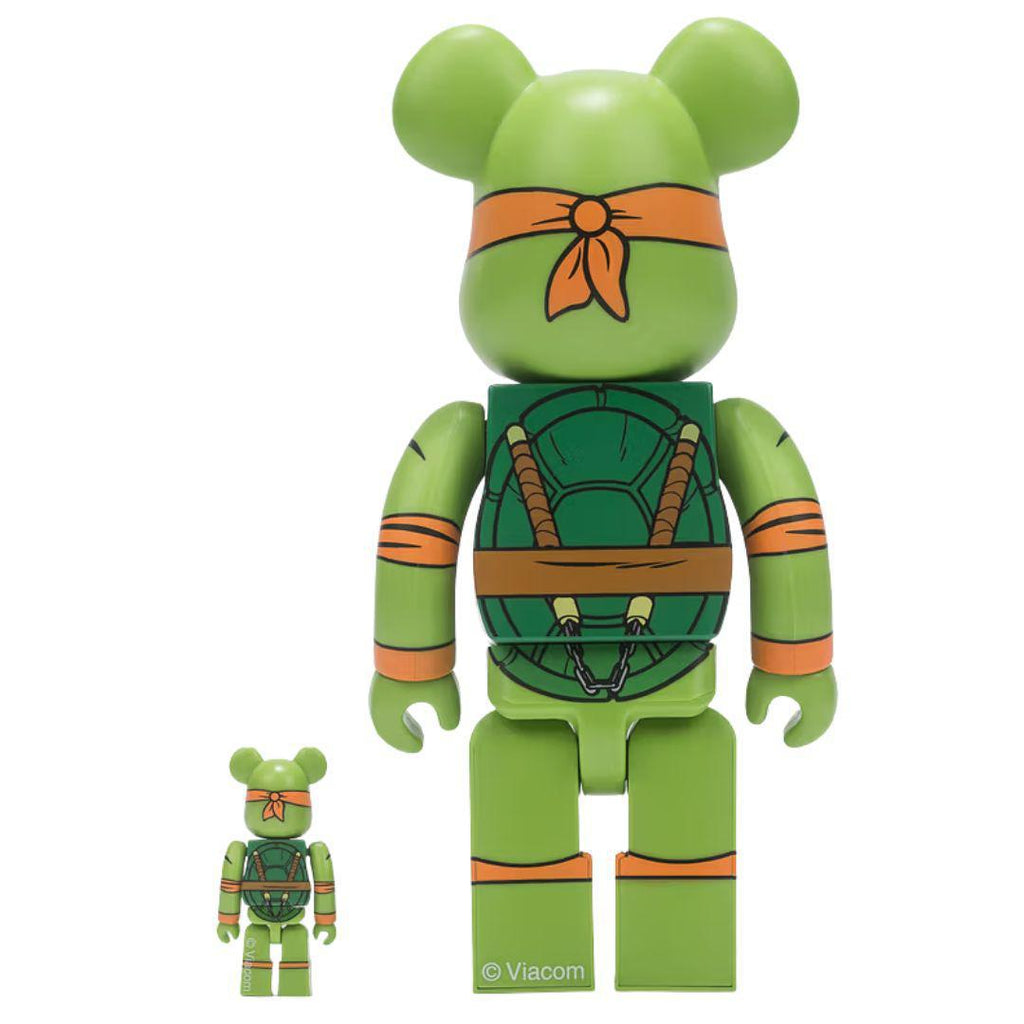 BEARBRICK X TMNT MICHAELANGELO 400% & 100% SET