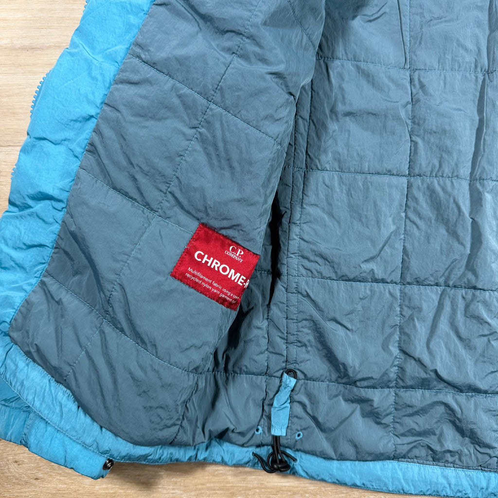 C.P. Company Chrome-R Padded Goggle Jacket in Aegean Blue