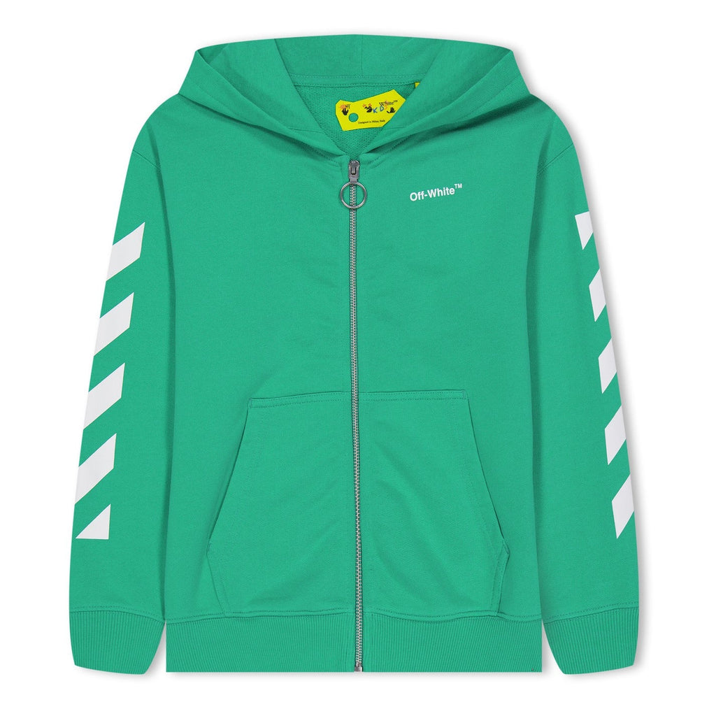 Kids Off-White Green Logo Hoodie