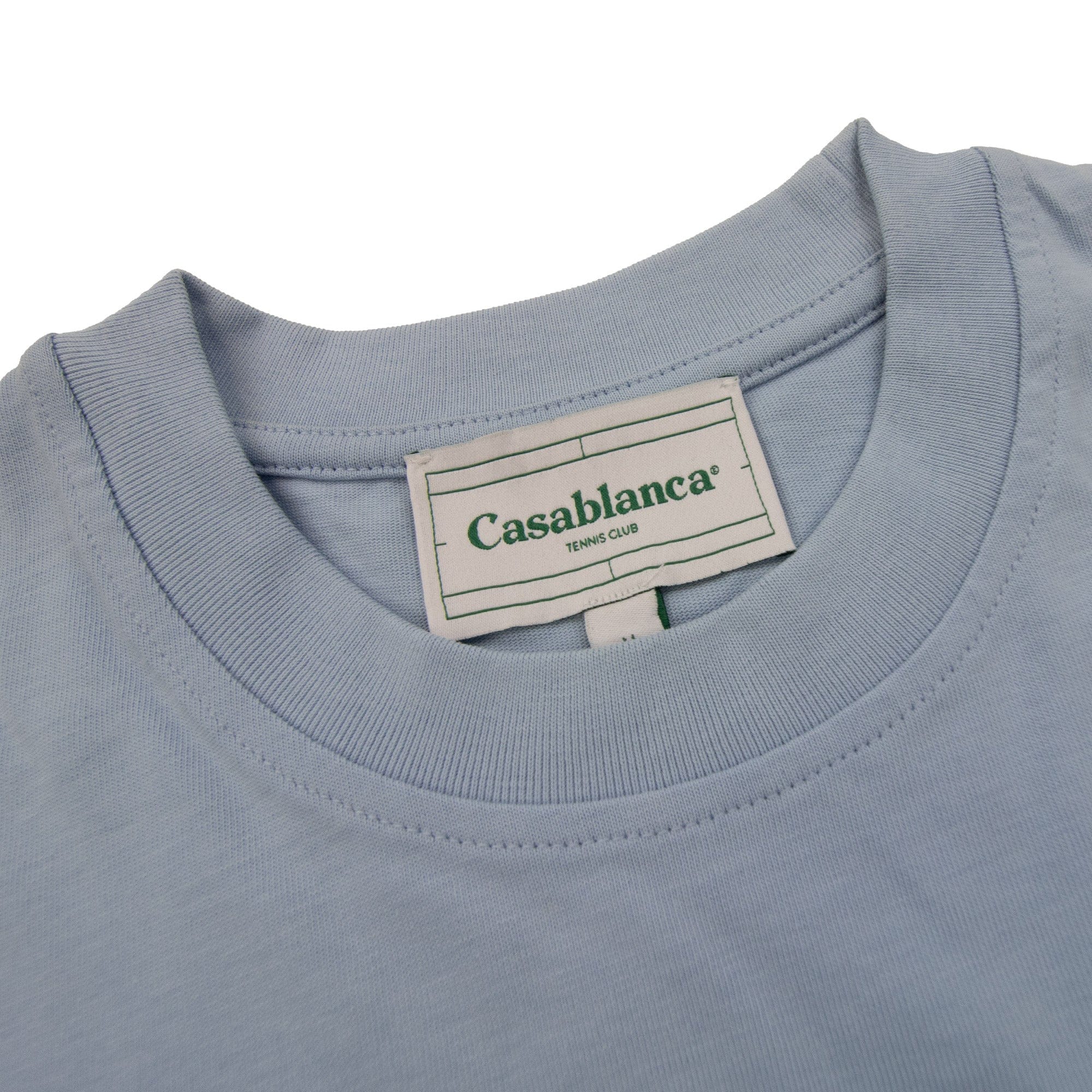 Pre-Loved Tennis club printed T-shirt Light Blue Medium