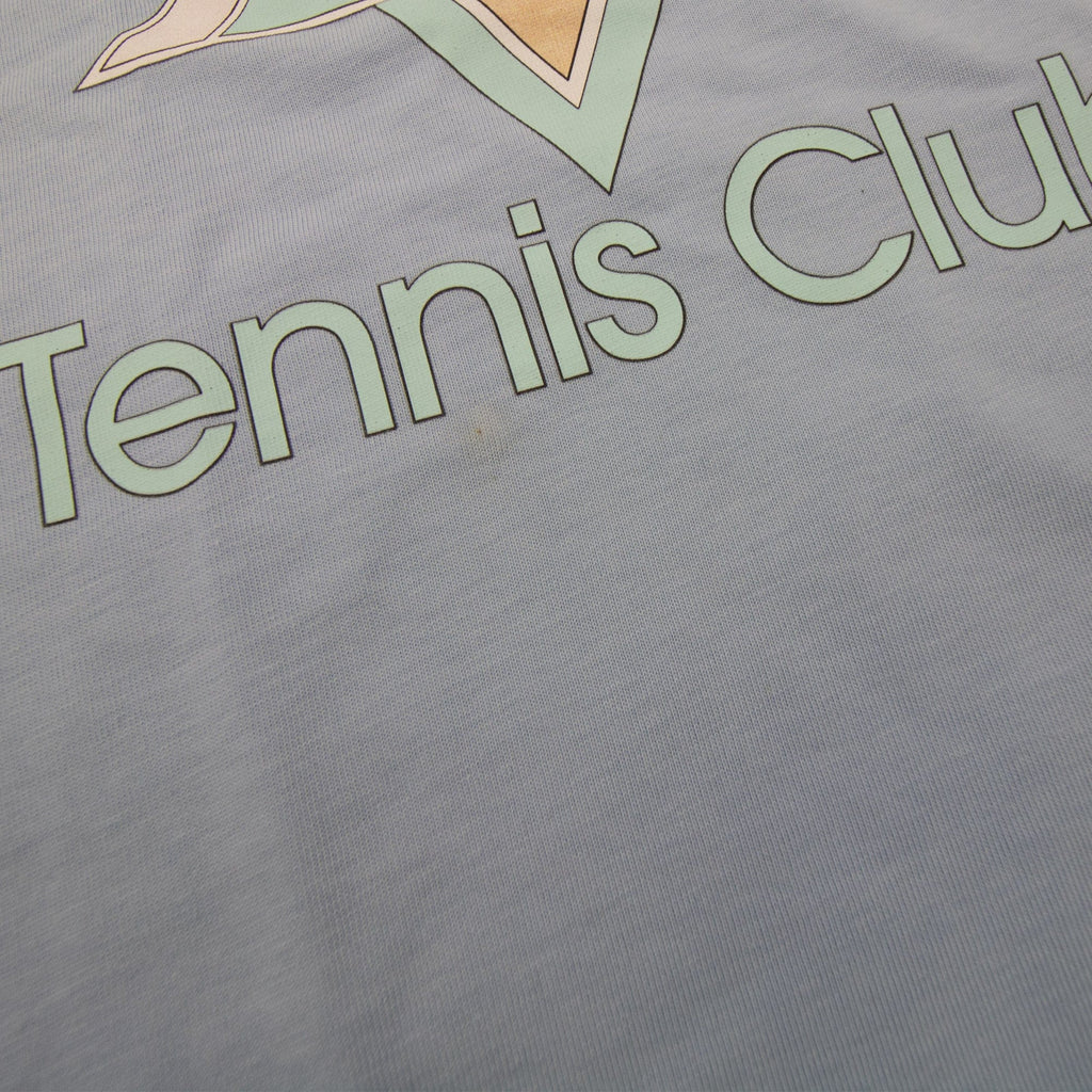 Pre-Loved Tennis club printed T-shirt Light Blue Medium