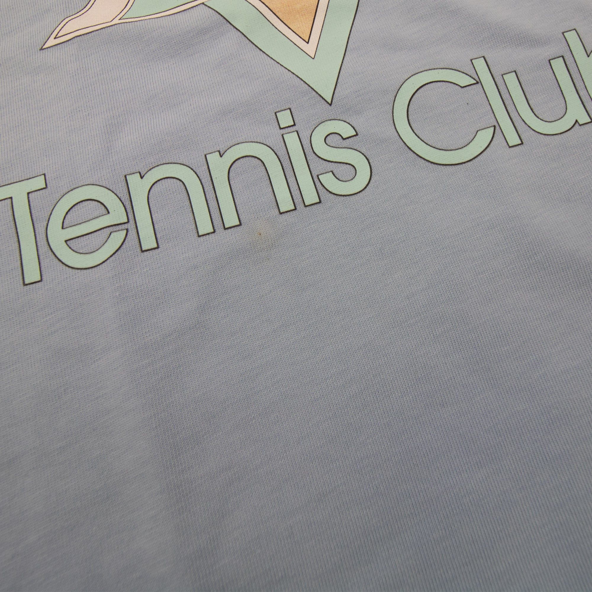 Pre-Loved Tennis club printed T-shirt Light Blue Medium