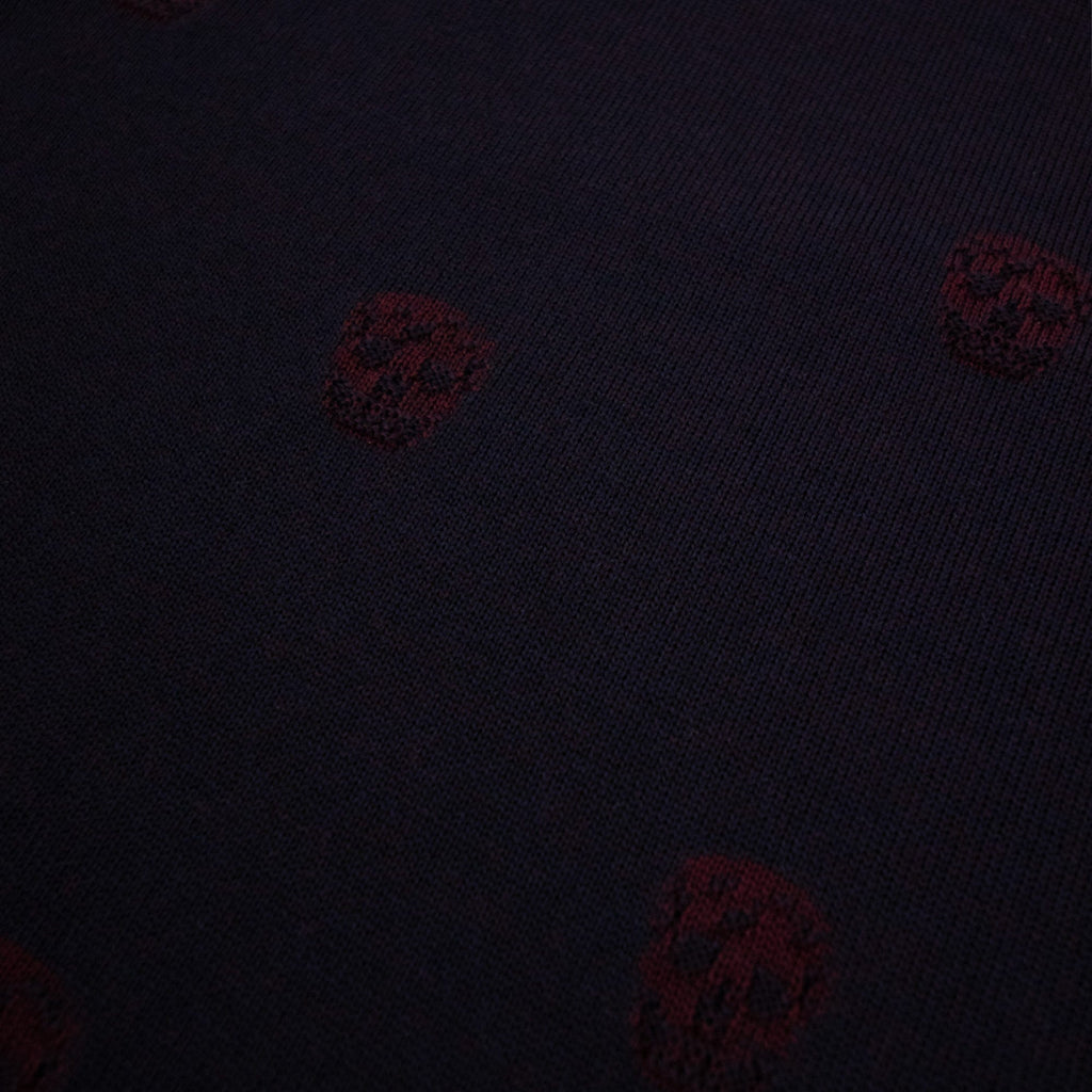 Alexander McQueen Skull Patterned Wool Jumper Maroon