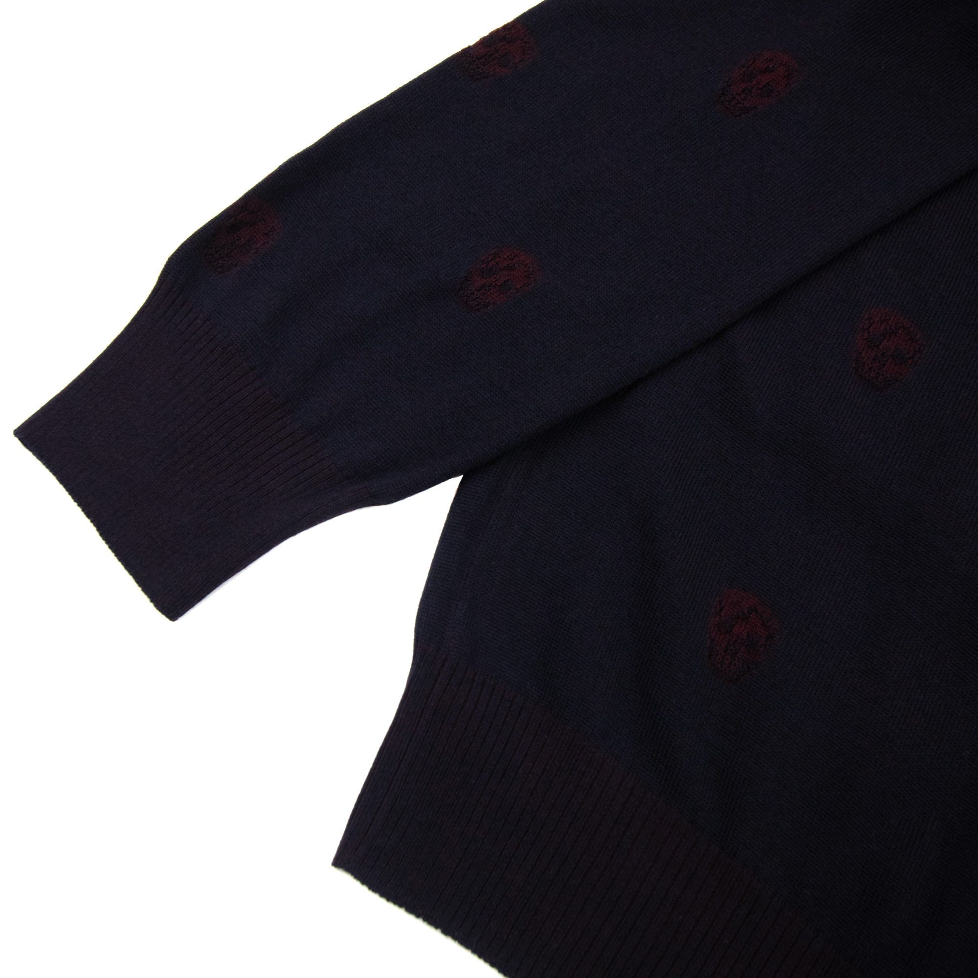 Alexander McQueen Skull Patterned Wool Jumper Maroon