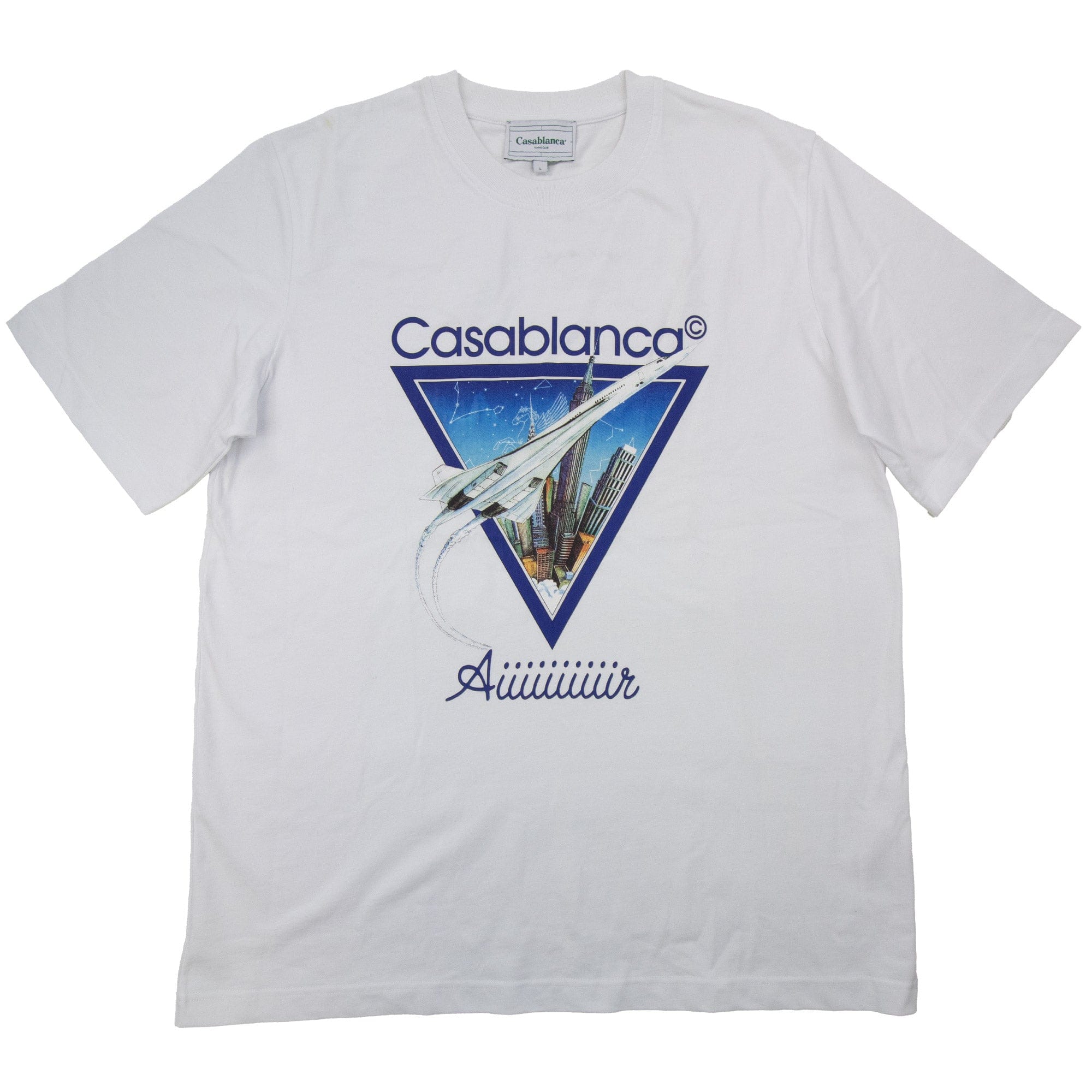 Pre-Loved Aiiiiir Printed T Shirt White Large