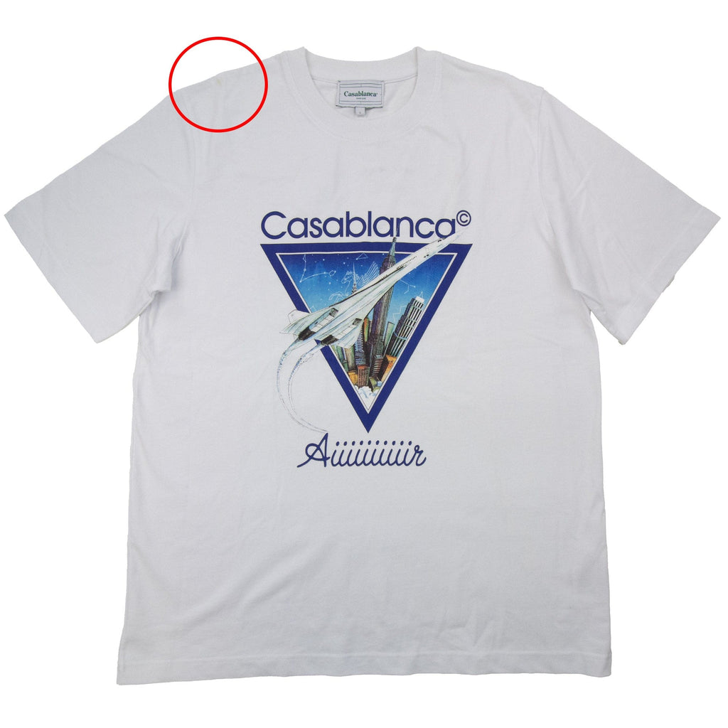 Pre-Loved Aiiiiir Printed T Shirt White Large