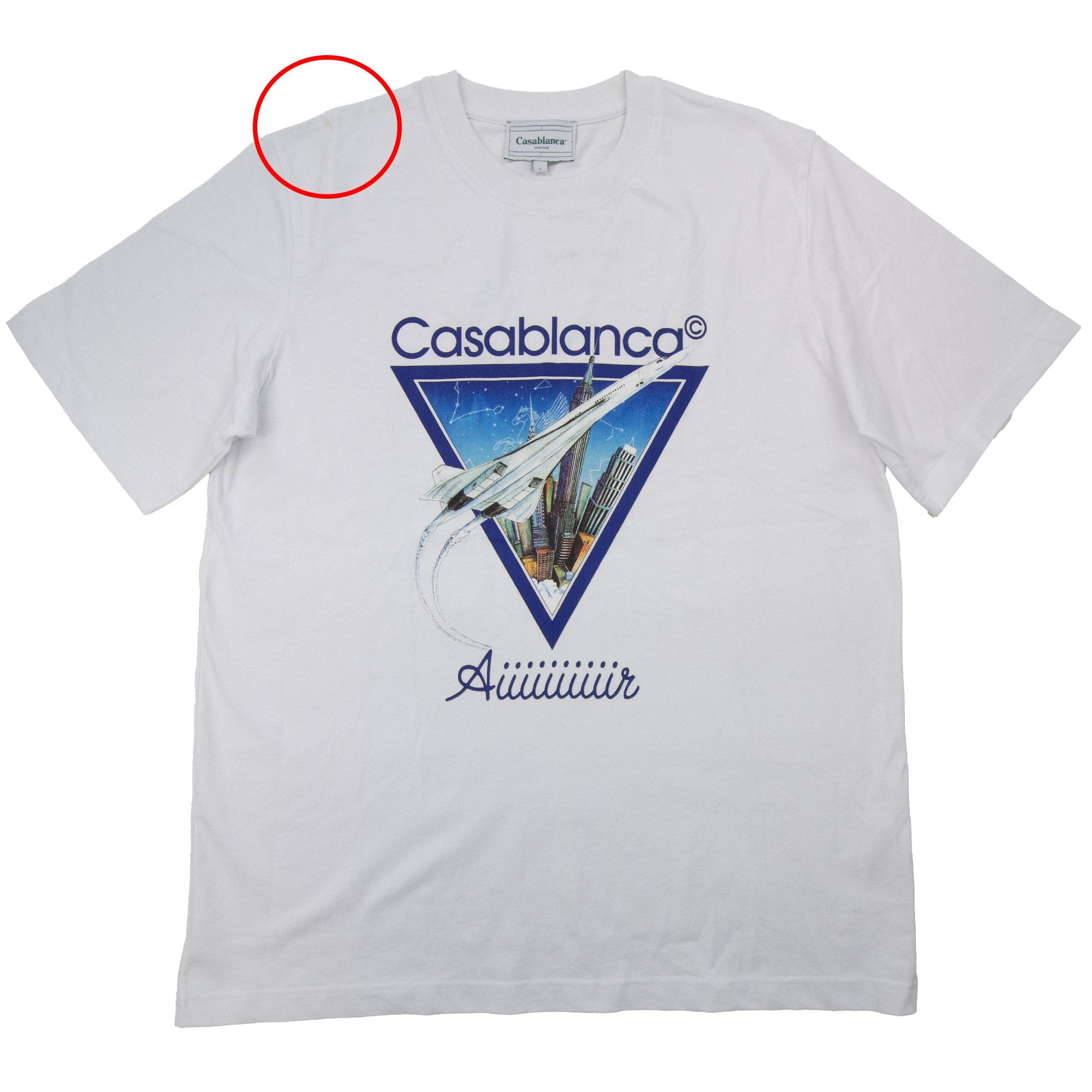 Pre-Loved Aiiiiir Printed T Shirt White Large