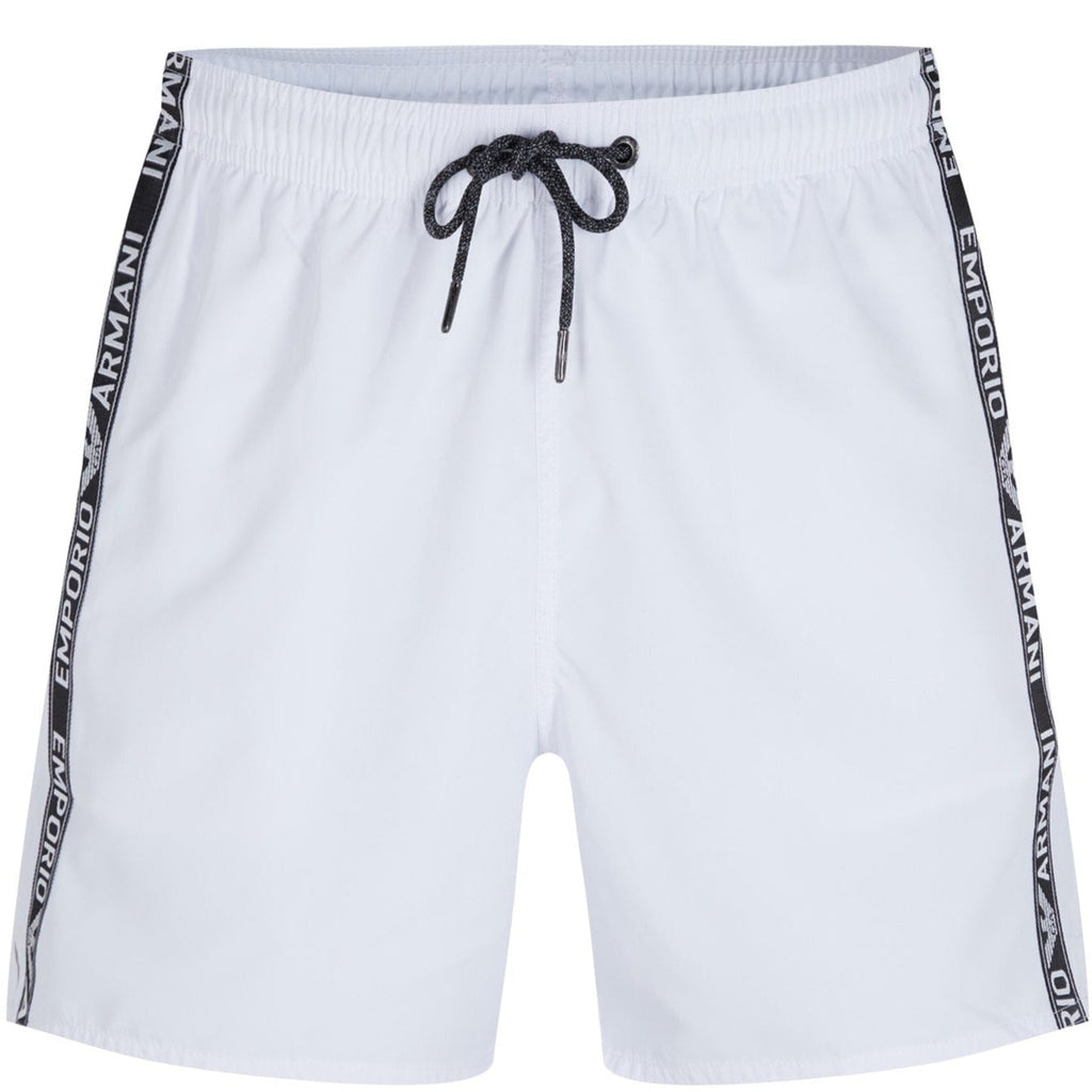 Emporio Armani White Tape Swimshorts