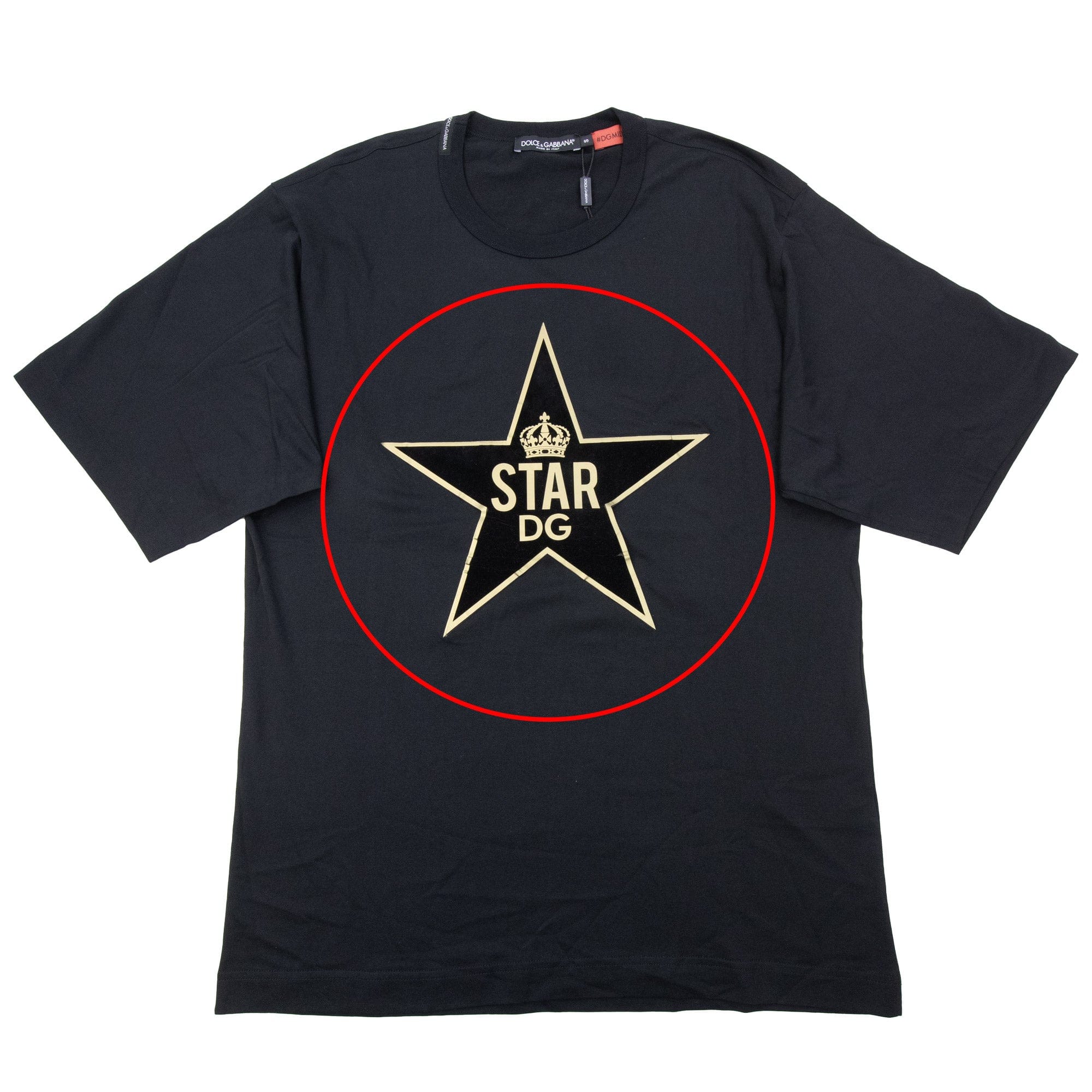 Pre-Loved D&G Star Logo T Shirt Black Small