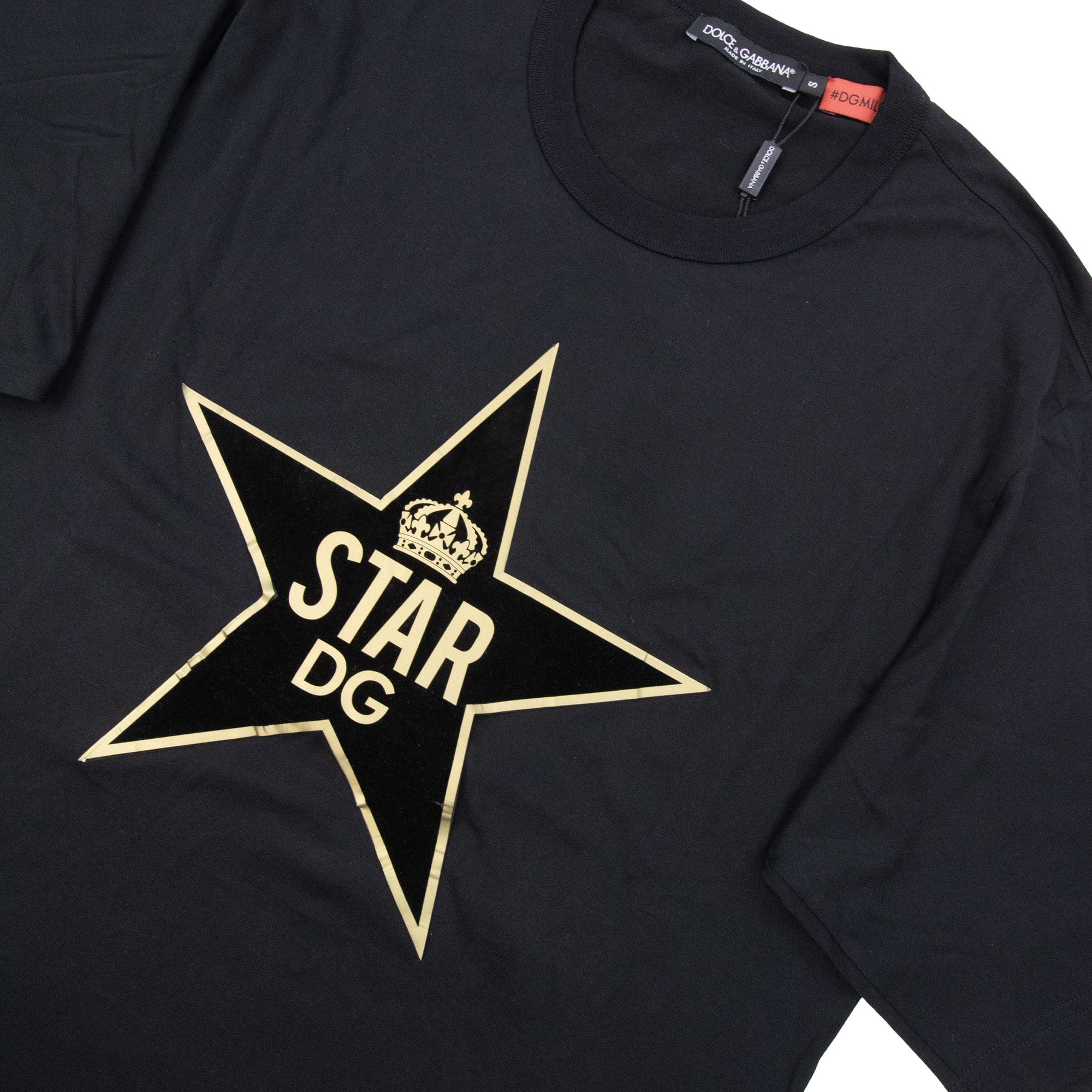 Pre-Loved D&G Star Logo T Shirt Black Small