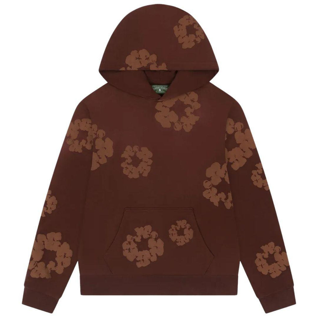 DENIM TEARS MONOCHROME COTTON WREATH HOODIE BROWN