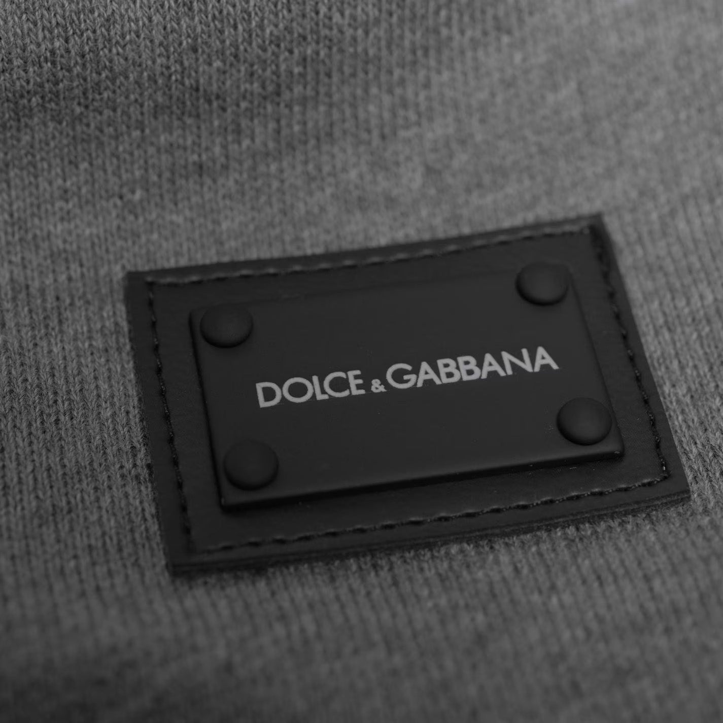 Dolce and Gabbana Grey Plaque Zip Hoodie