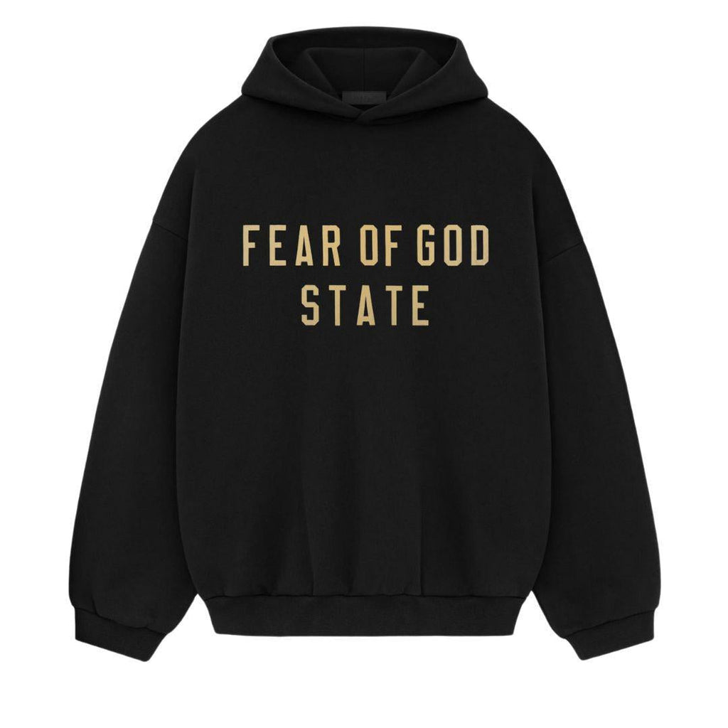 ESSENTIALS FOG STATE LOGO HOODIE BLACK