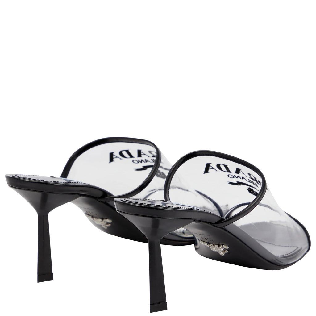 Womens Prada Logo PVC Heels