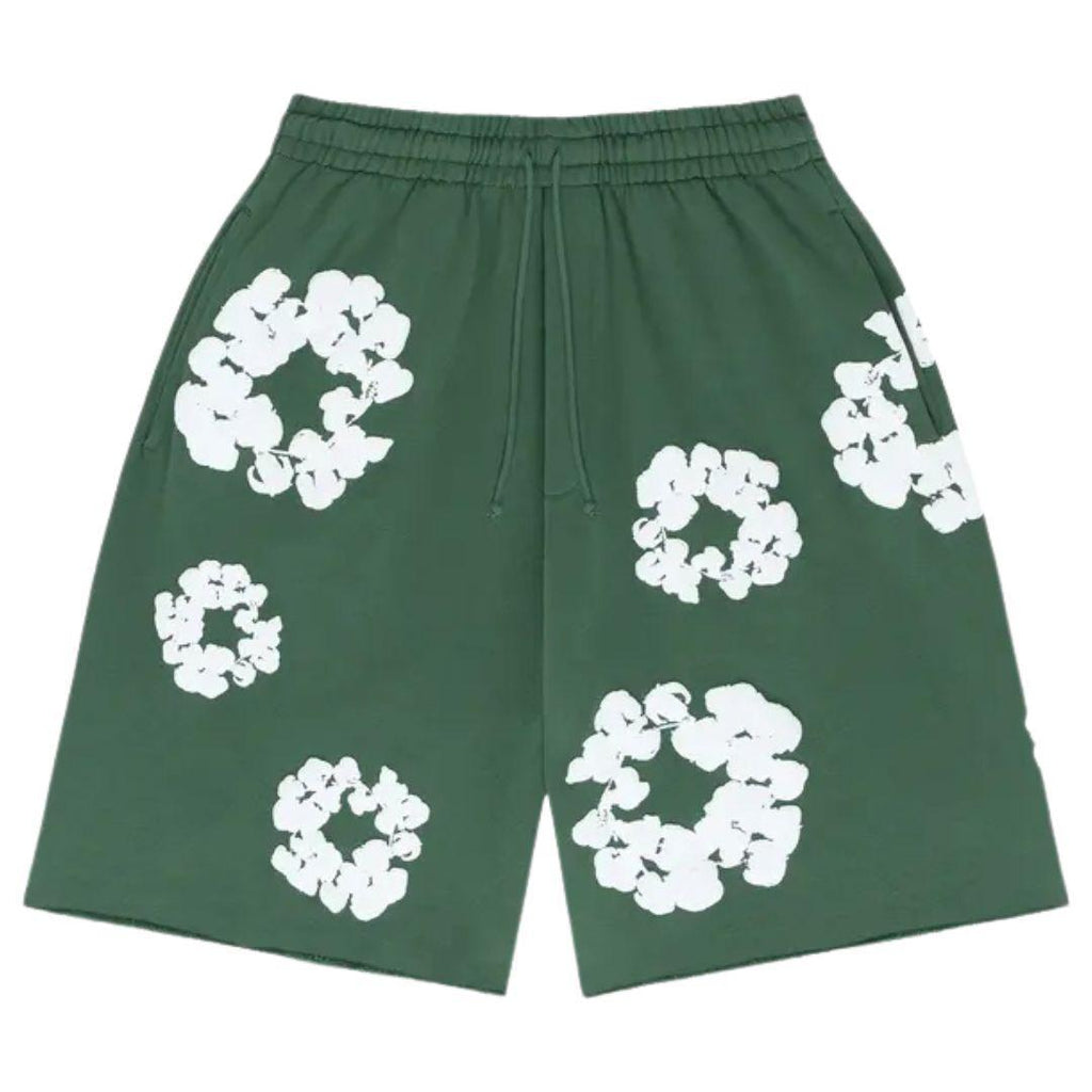 DENIM TEARS COTTON WREATH SHORTS GREEN
