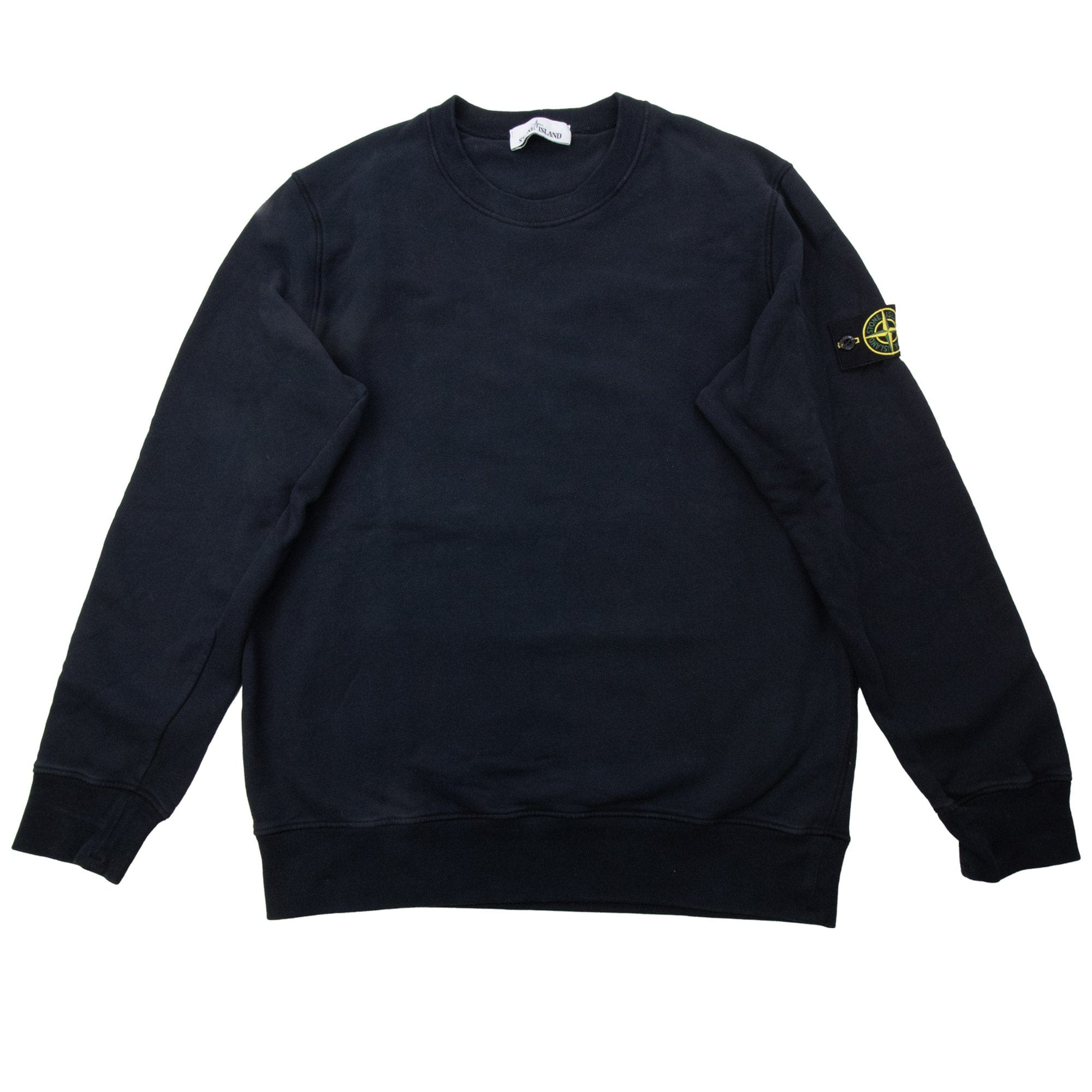 Pre-Loved Brushed Cotton Fleece Crewneck Sweatshirt Black
