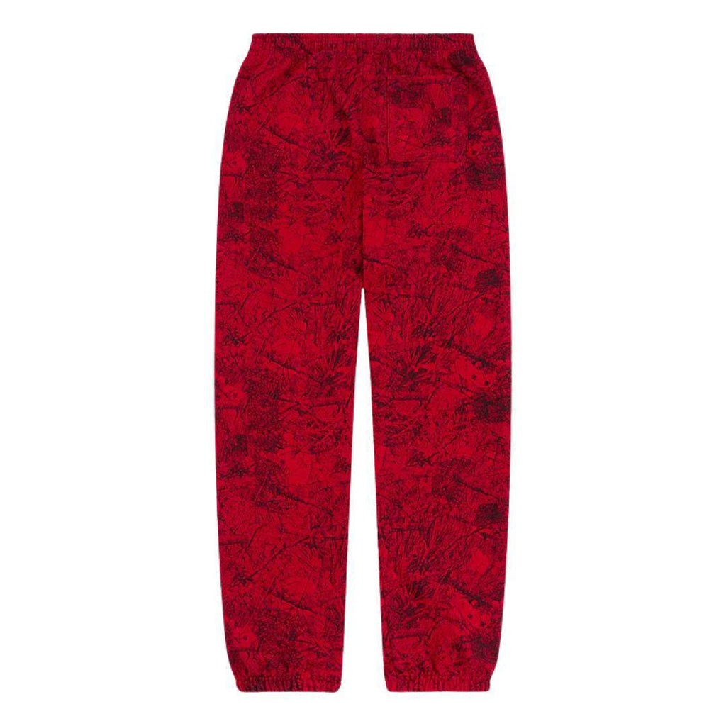 SP5DER OG WEB SWEATPANTS TREE CAMO RED FW24 RUNWAY EDITION