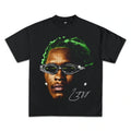 YOUNG THUG GREEN GRAPHIC T-SHIRT BLACK
