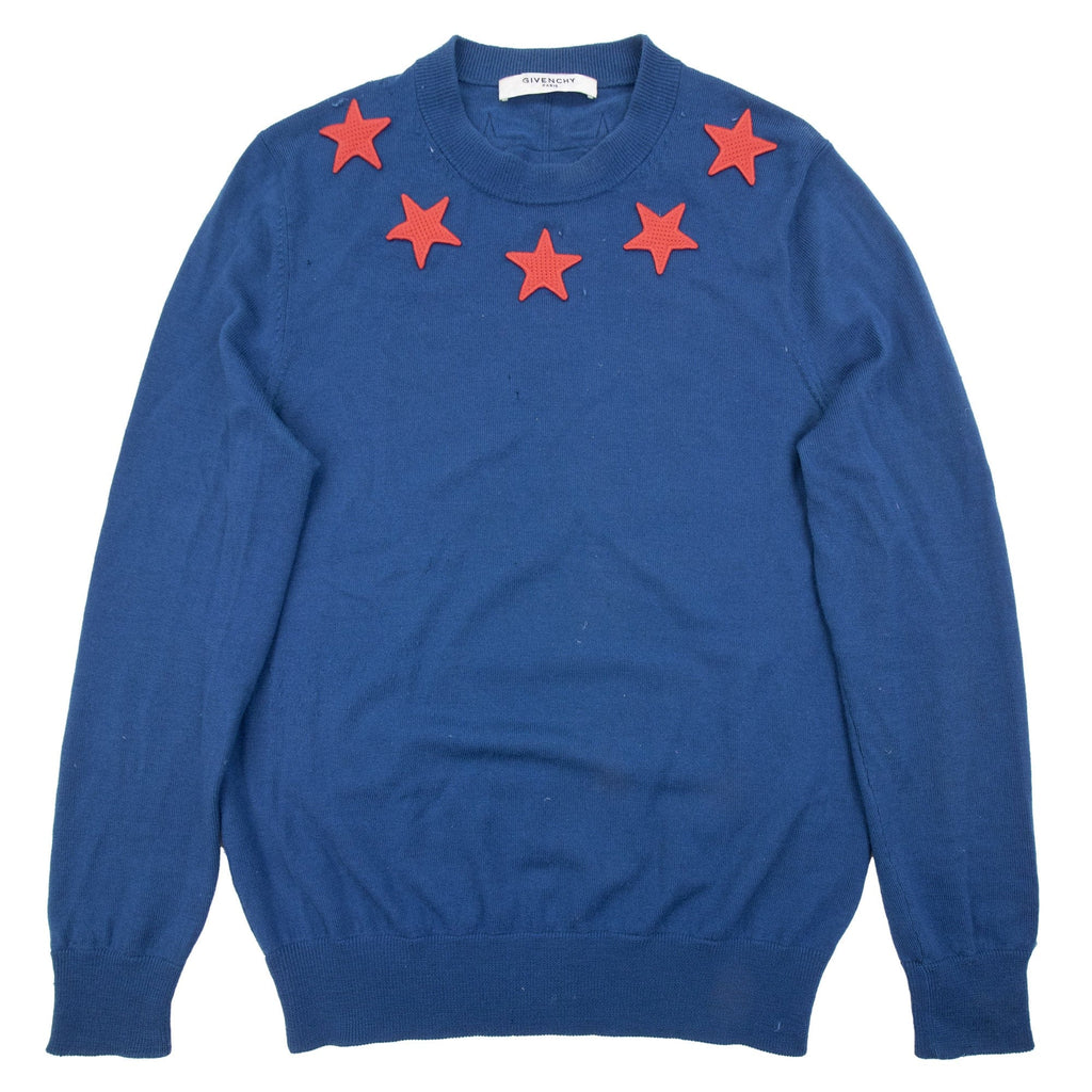 Pre-Loved Red Star Sweater Blue Medium