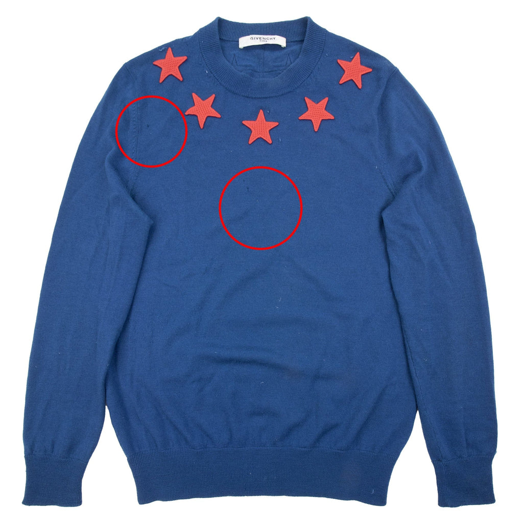 Pre-Loved Red Star Sweater Blue Medium