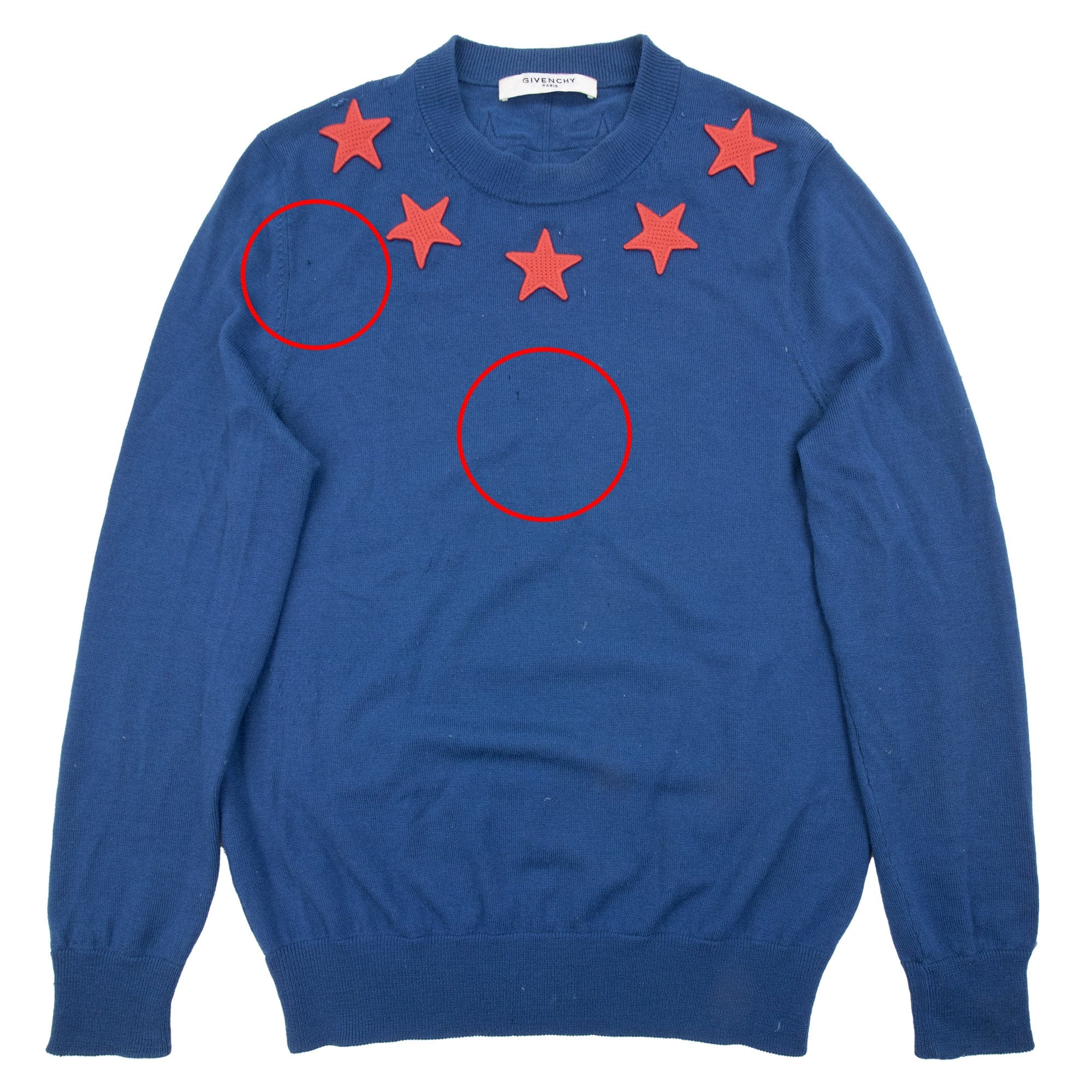 Pre-Loved Red Star Sweater Blue Medium