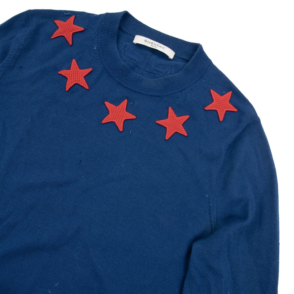 Pre-Loved Red Star Sweater Blue Medium