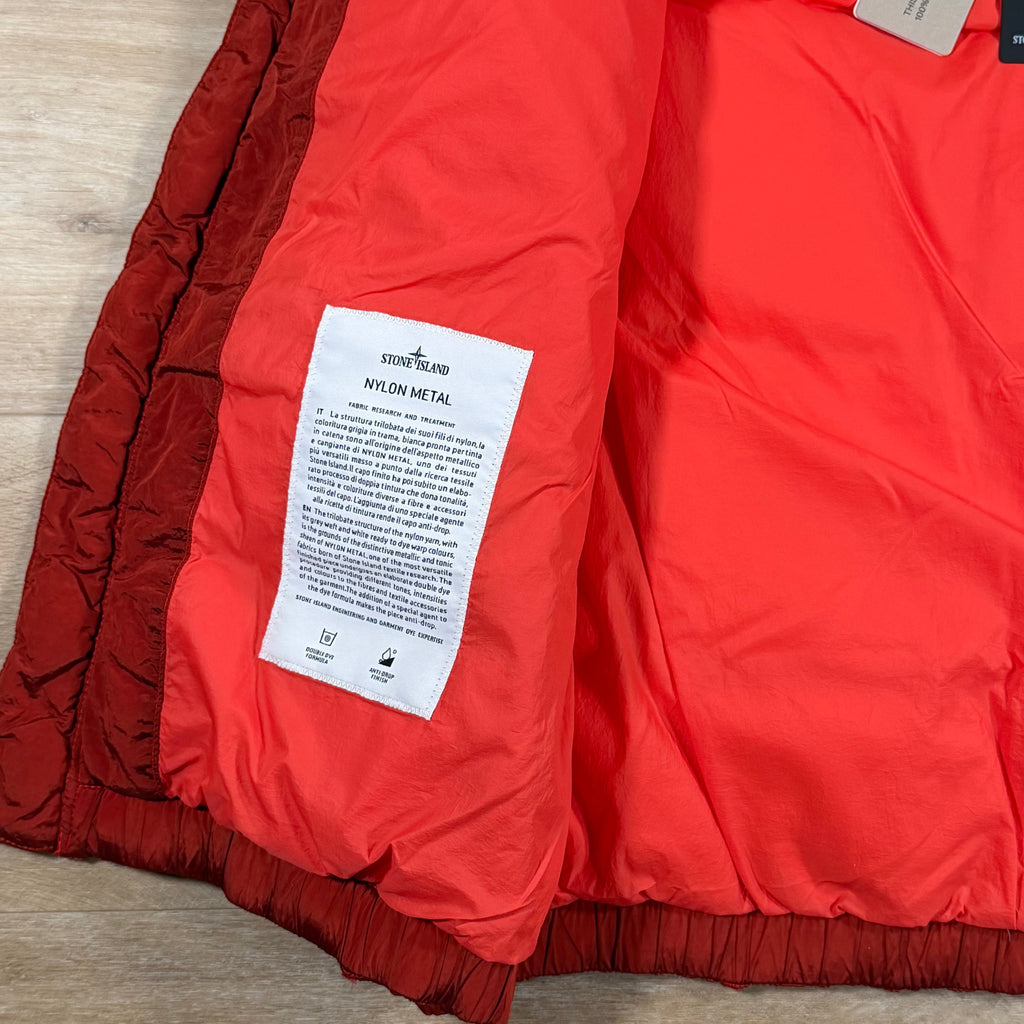 Stone Island Nylon Metal Down Vest in Scarlet Red