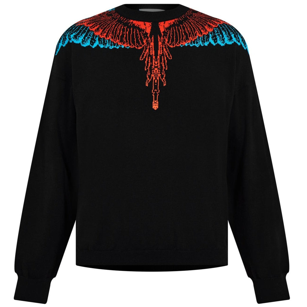 Marcelo Burlon Black Wings Knitted Sweatshirt