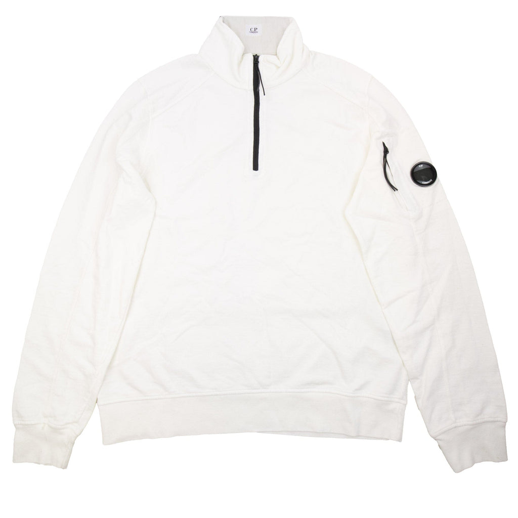 Pre-Loved Half Zip Arm Lens Sweatshirt White XL