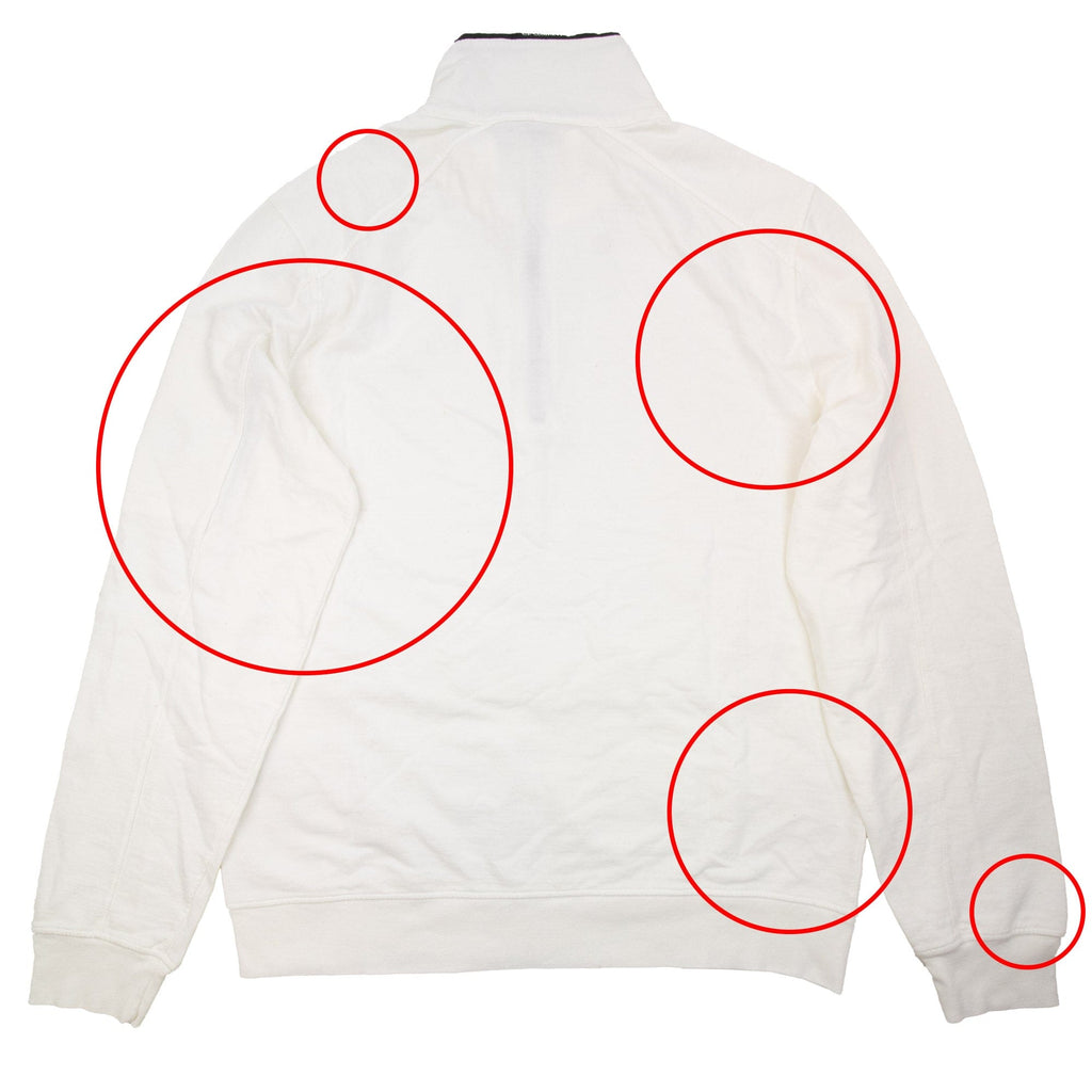 Pre-Loved Half Zip Arm Lens Sweatshirt White XL