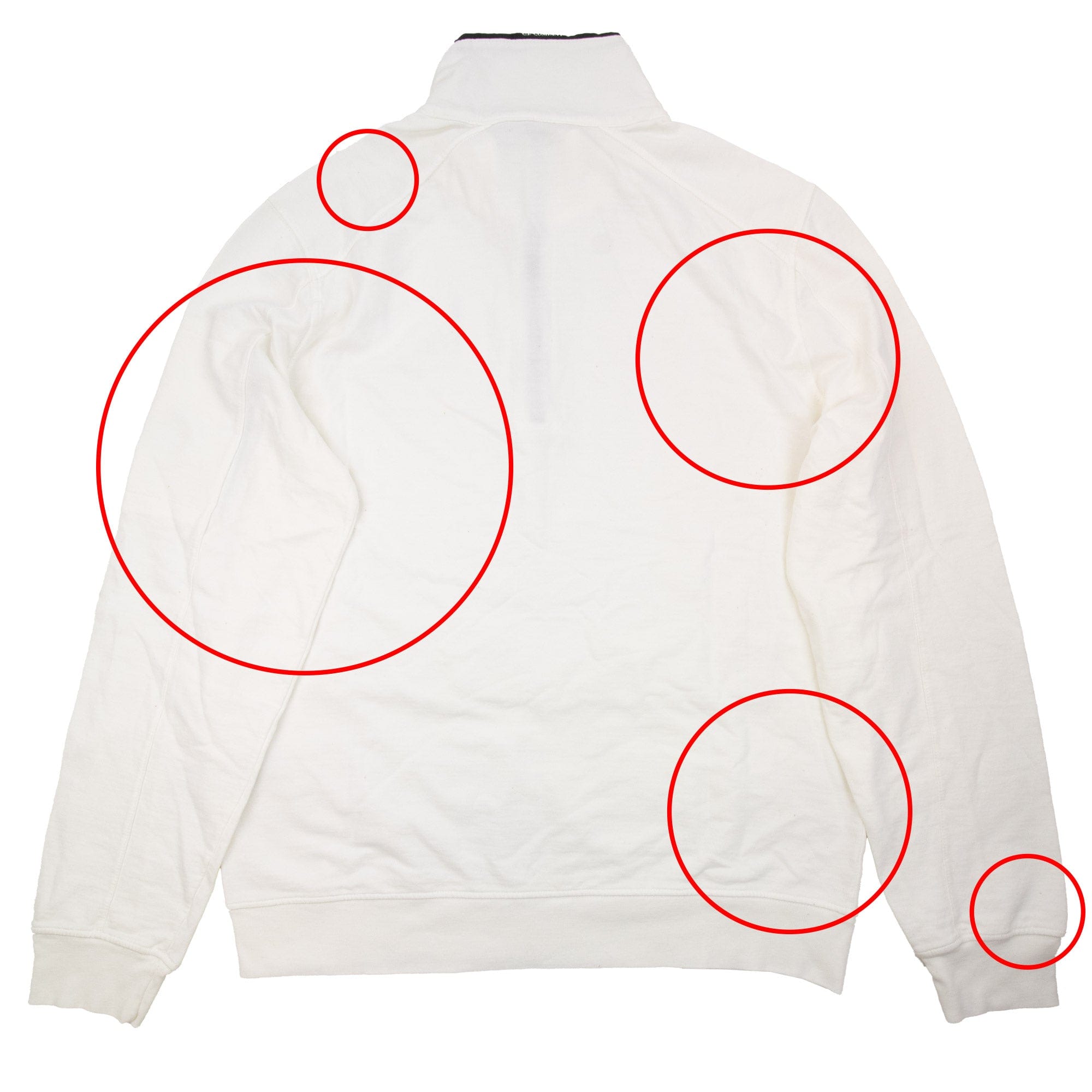 Pre-Loved Half Zip Arm Lens Sweatshirt White XL