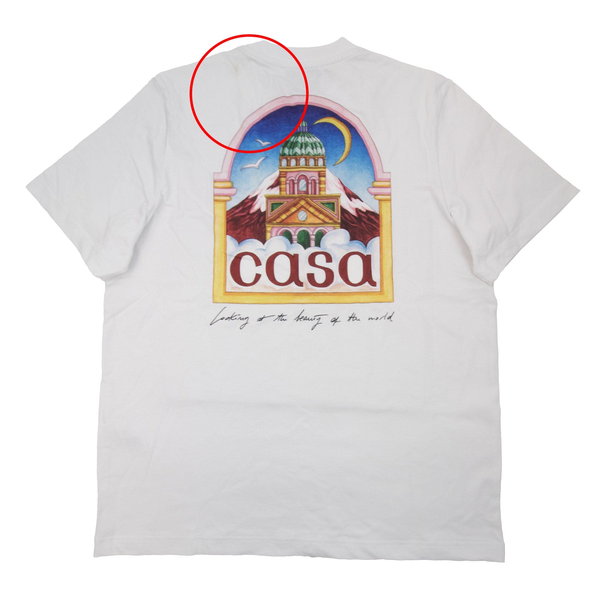Pre-Loved Vue De L Arche Printed T Shirt White Small