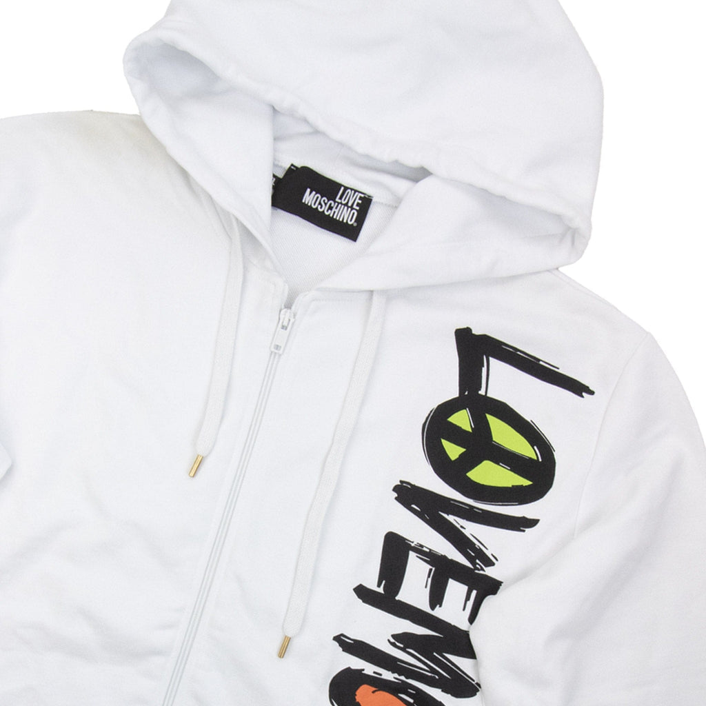 Pre-Loved Side Sign Hooded Sweatshirt White  XL