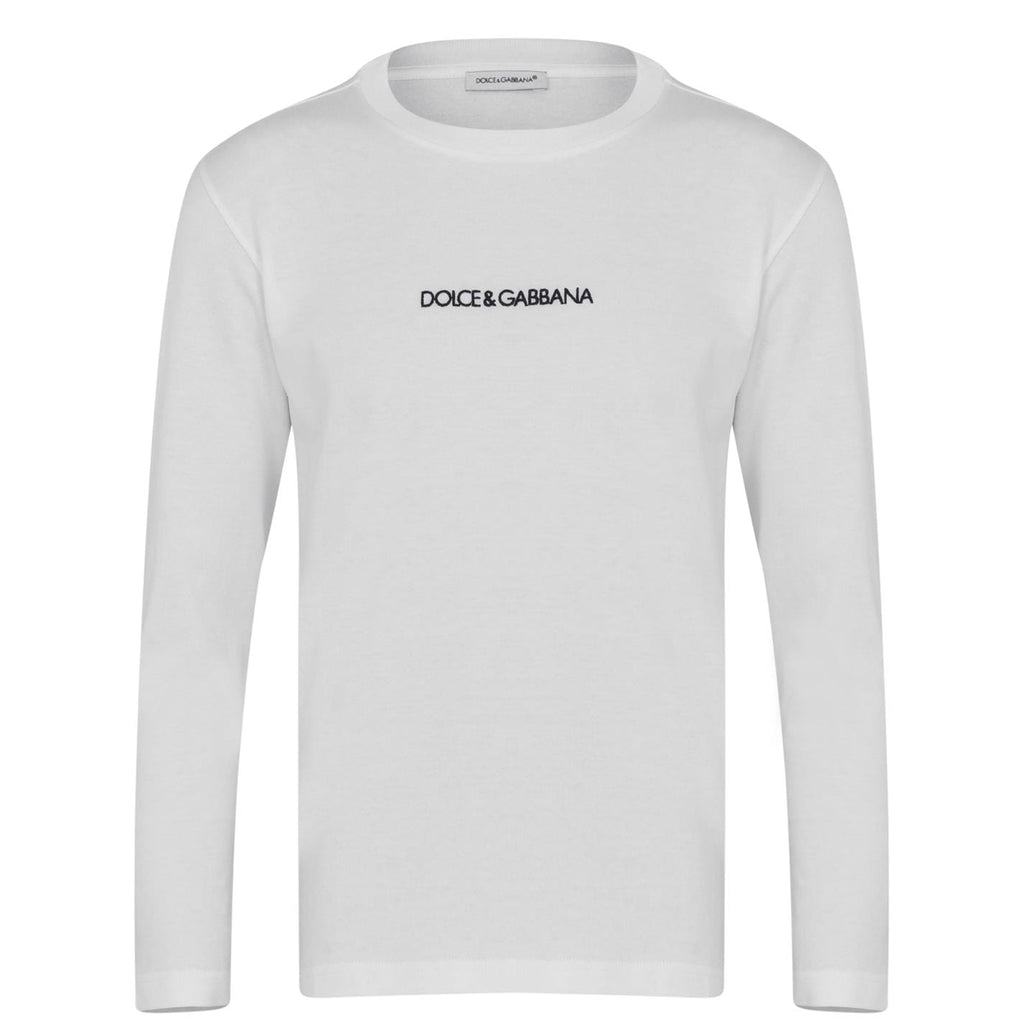 Kids Dolce & Gabbana White Long Sleeve T-Shirt