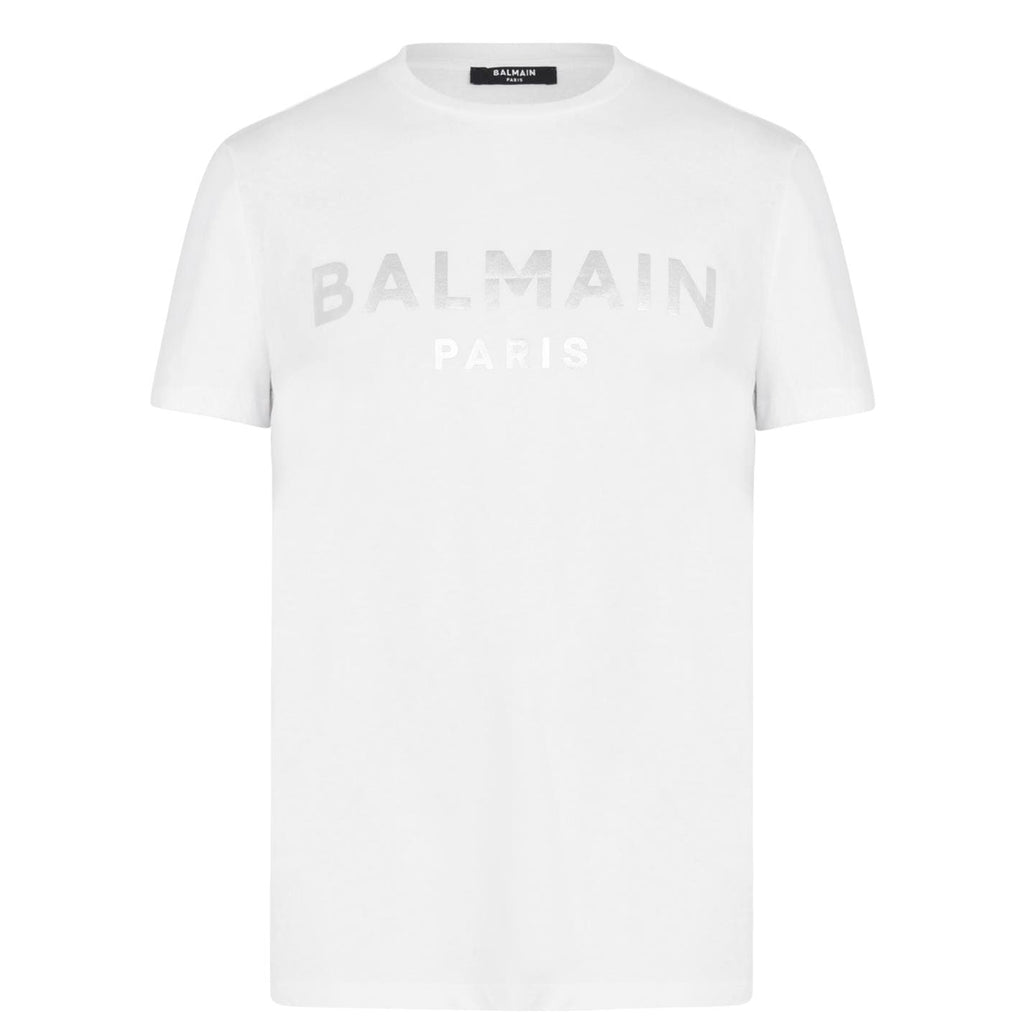 Balmain White Foil Logo T-Shirt