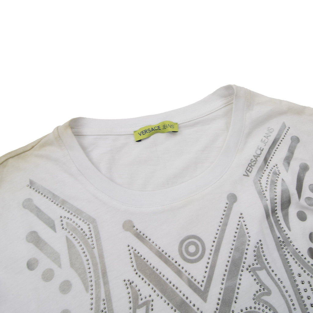 Pre-Loved Foil Print Long Sleeve T-shirt White Large