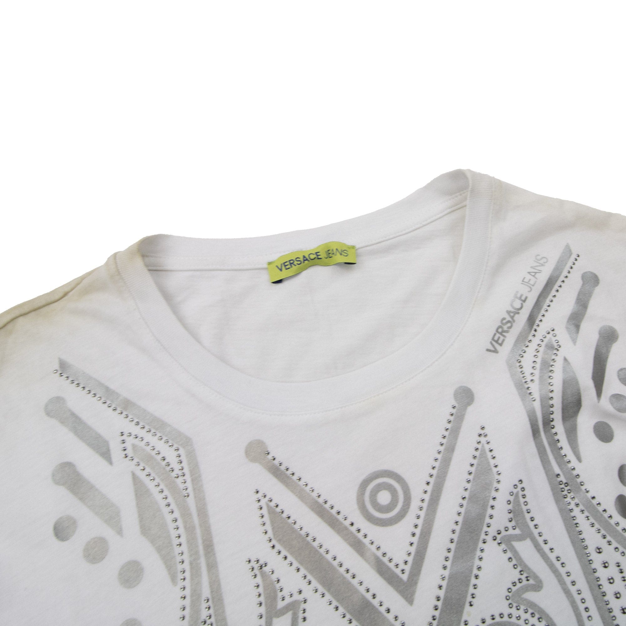 Pre-Loved Foil Print Long Sleeve T-shirt White Large